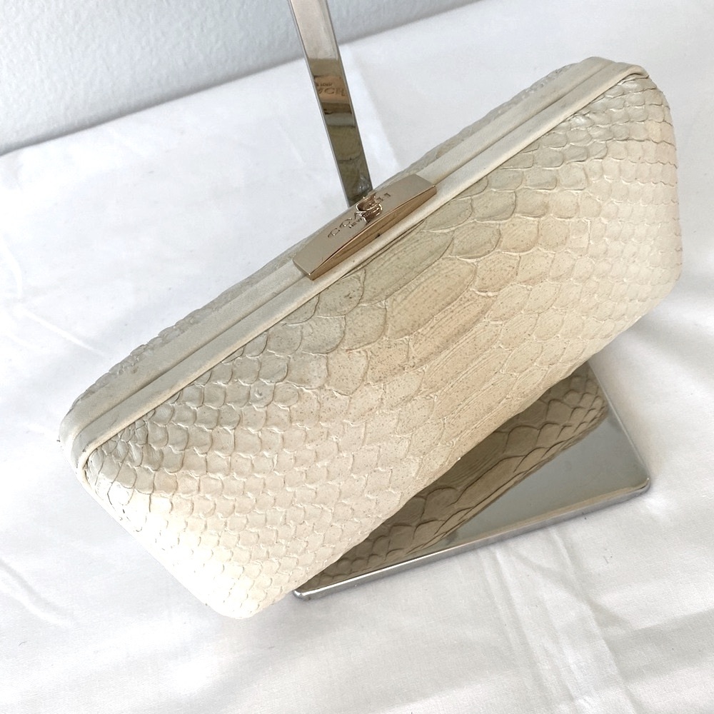 Coach Python pinnacle minaudiere crossbody In cream
